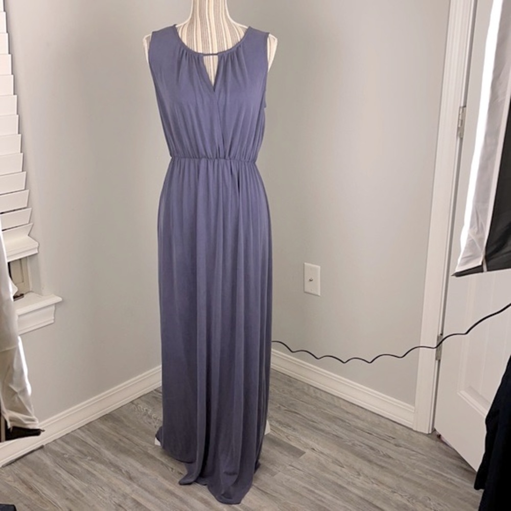 Cremieux Simple Fade Blue Cross Over Maxi Dress
